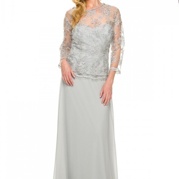 Sheer Lace Jewel Neckline Dress NX5096